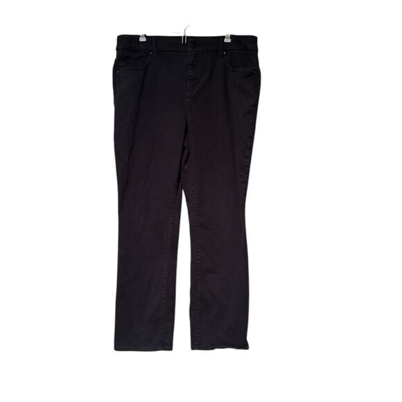 Chico’s Girlfriend Straight Leg  Classic Black Pants Size 12 Short So Slimming - Picture 1 of 7